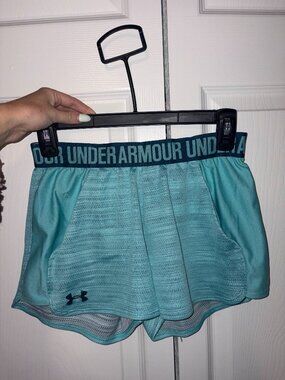 Underarmour Workout Shorts with Elastic Band in Teal Color